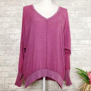 TINA  + JO | Pink Long Sleeve V-Neck Top